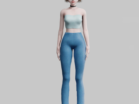 Cute Beautiful woman V27450 3D Model