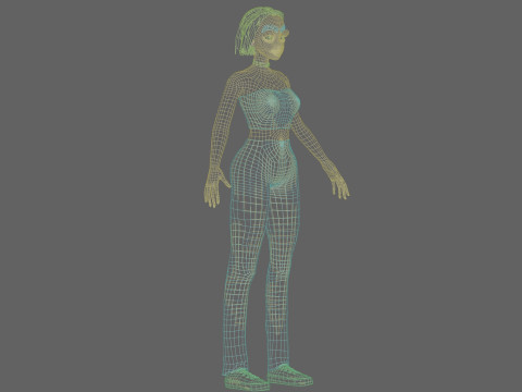 Cute Beautiful woman V27450 3D Model