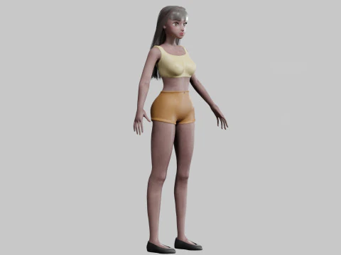 Cute Cartoon woman V26276 3D Model