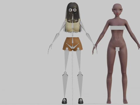 Cute Cartoon woman V26276 3D Model