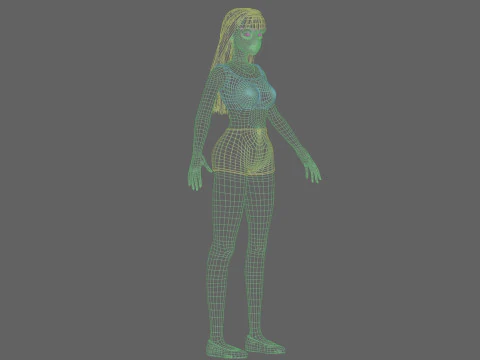 Cute Cartoon woman V26276 3D Model