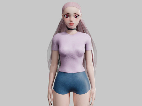 Cute classic Woman V24247 3D Model
