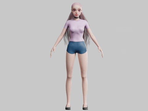 Cute classic Woman V24247 3D 모델