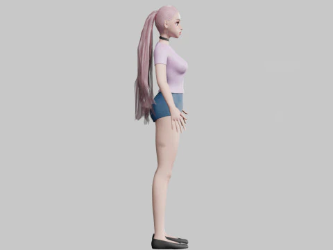 Cute classic Woman V24247 3D Model