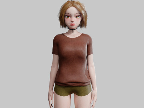 Cute teen woman V31096 Modèle 3D