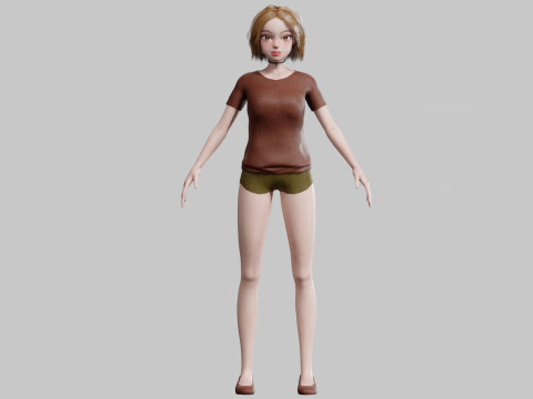 Cute teen woman V31096 3D Модель