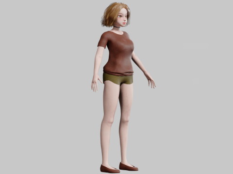 Cute teen woman V31096 3D Модель
