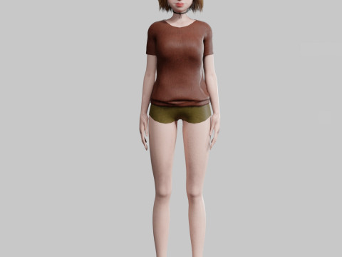 Cute teen woman V31096 3D Модель