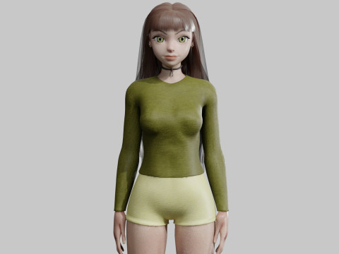 Cute Young Woman V31778 3Dモデル