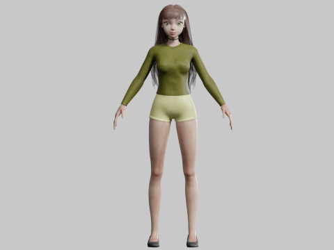 Cute Young Woman V31778 3D 모델