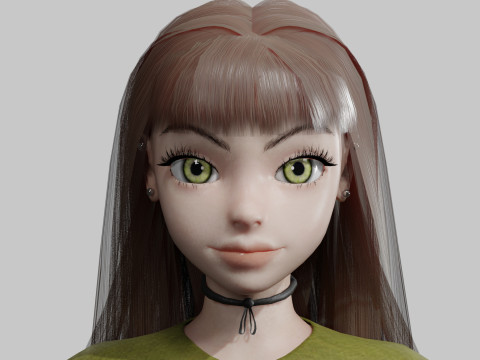 Cute Young Woman V31778 3D 모델