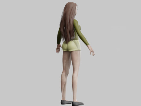 Cute Young Woman V31778 3D 모델