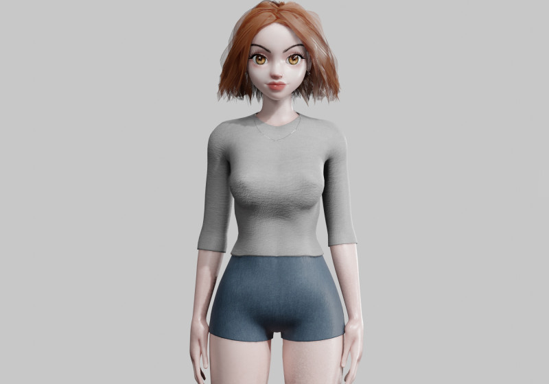 Pretty Basic Woman V32688 3D 모델 .c4d .max .obj .3ds .fbx .stl .blend