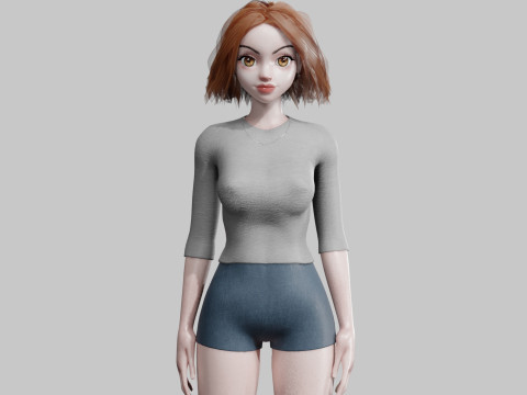 Pretty Basic Woman V32688 3D Модель