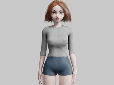 Mulher bem básica V32688 Modelo 3D