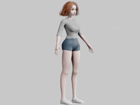 Pretty Basic Woman V32688 3D 모델