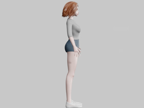 Pretty Basic Woman V32688 3D 모델