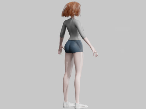 Pretty Basic Woman V32688 3D 모델