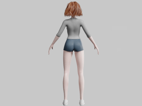 Pretty Basic Woman V32688 3D 모델