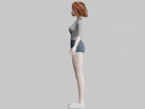 Pretty Basic Woman V32688 3D 모델