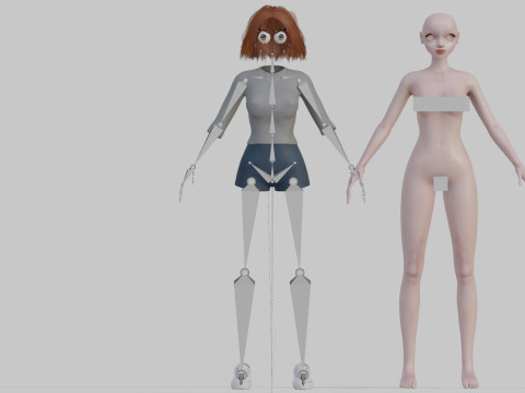Pretty Basic Woman V32688 3D 모델