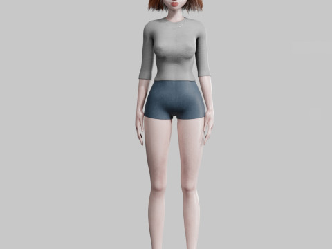 Pretty Basic Woman V32688 3D 모델