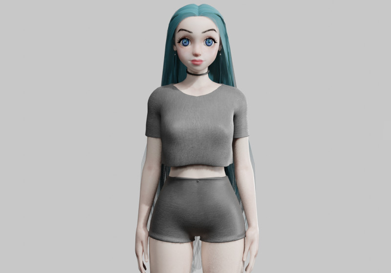 Pretty Cartoon woman V30959 3Dモデル .c4d .max .obj .3ds .fbx .stl .blend