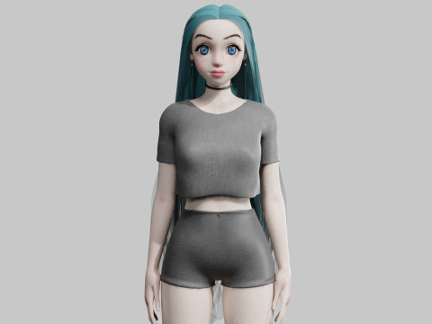 Pretty Cartoon woman V30959 3D Model