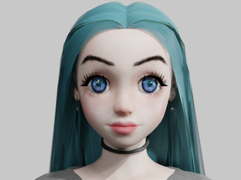 Pretty Cartoon woman V30959 3Dモデル
