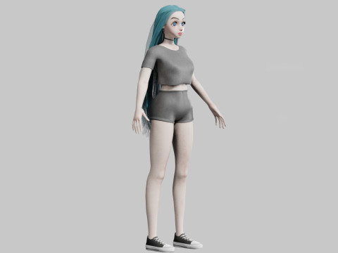 Pretty Cartoon woman V30959 3Dモデル