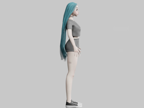 Pretty Cartoon woman V30959 3Dモデル
