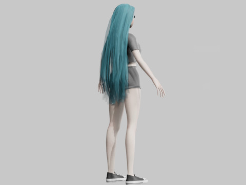 Pretty Cartoon woman V30959 3Dモデル
