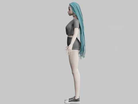 Pretty Cartoon woman V30959 3Dモデル