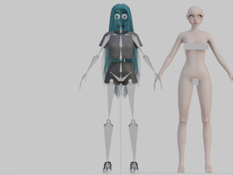 Pretty Cartoon woman V30959 3Dモデル