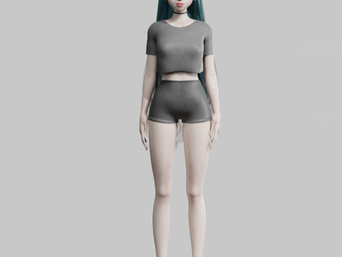 Pretty Cartoon woman V30959 3Dモデル
