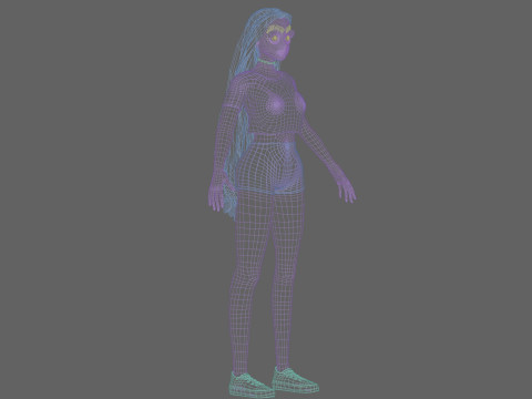 Pretty Cartoon woman V30959 3Dモデル