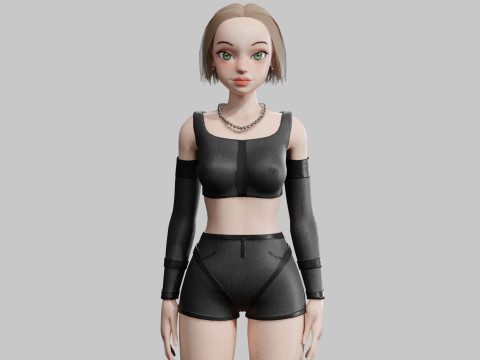 Pretty classic woman V32072 Modèle 3D