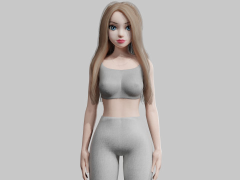Pretty cool woman V27133 3D Model