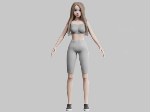 Pretty cool woman V27133 Model 3D