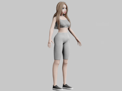 Pretty cool woman V27133 Model 3D