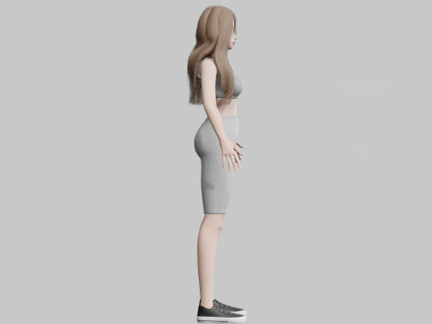 Pretty cool woman V27133 Model 3D