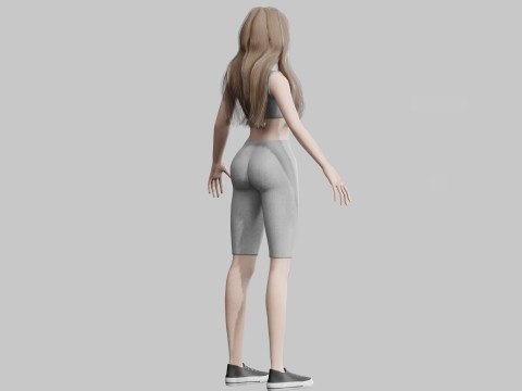 Pretty cool woman V27133 Model 3D