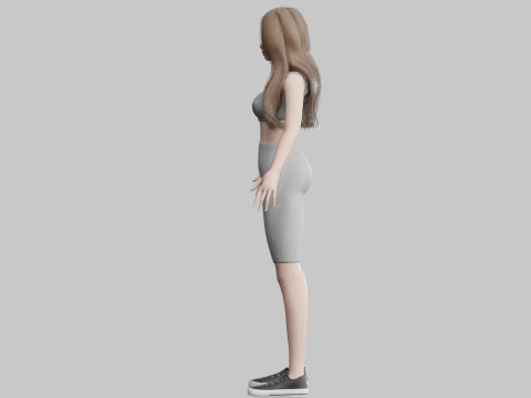 Pretty cool woman V27133 Model 3D