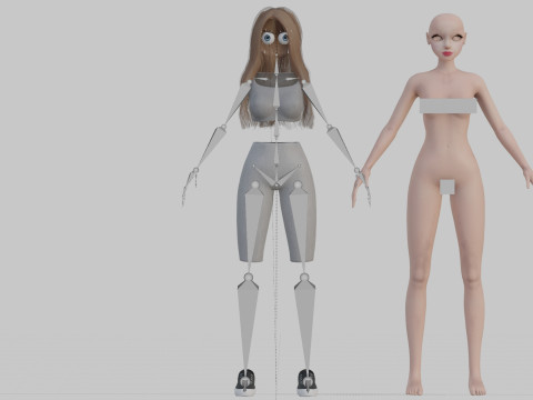 Pretty cool woman V27133 Model 3D