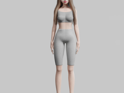 Pretty cool woman V27133 Model 3D