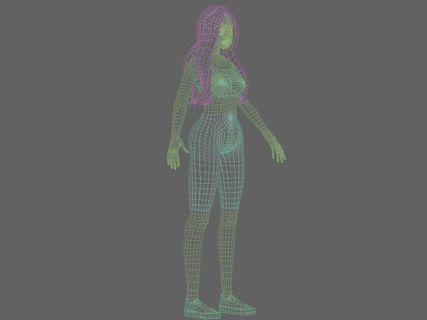 Pretty cool woman V27133 Model 3D