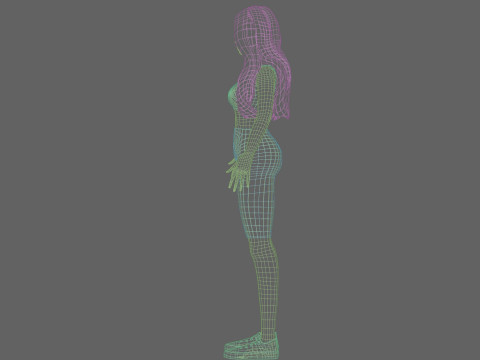 Pretty cool woman V27133 Model 3D