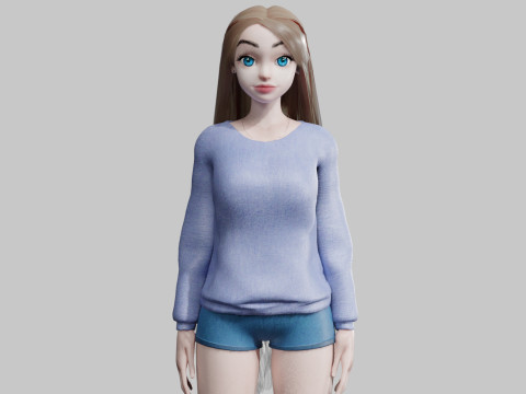 Pretty cute Woman V31724 3D Модель