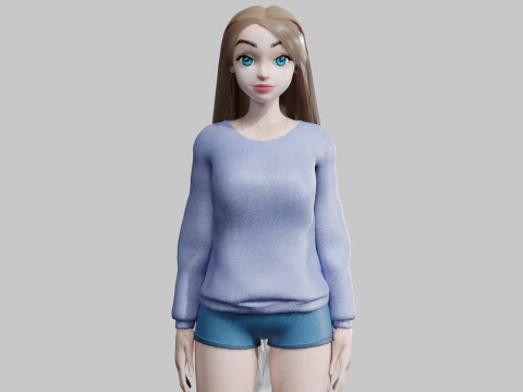 かわいい女性 V31724 3Dモデル