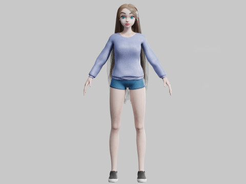Pretty cute Woman V31724 3D Modell